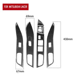 6 adesivi decorativi per pannello di sollevamento in fibra di carbonio per auto, per Mitsubishi Lancer EVO 2008-2015, guida a destra, Glass Lift Panel, Right Drive
