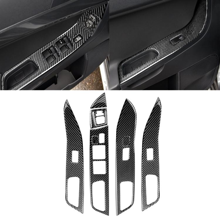 6 adesivi decorativi per pannello di sollevamento in fibra di carbonio per auto, per Mitsubishi Lancer EVO 2008-2015, guida a sinistra, Glass Lift Panel, Left Drive