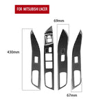 6 adesivi decorativi per pannello di sollevamento in fibra di carbonio per auto, per Mitsubishi Lancer EVO 2008-2015, guida a sinistra, Glass Lift Panel, Left Drive