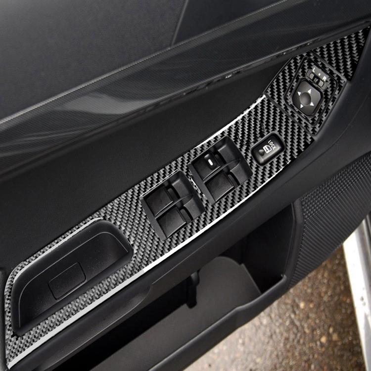 6 adesivi decorativi per pannello di sollevamento in fibra di carbonio per auto, per Mitsubishi Lancer EVO 2008-2015, guida a sinistra, Glass Lift Panel, Left Drive