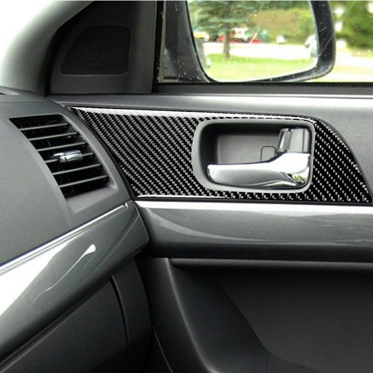 Adesivo decorativo per pannello maniglia per porta in fibra di carbonio da 2 pezzi per Mitsubishi Lancer EVO 2008-2015, guida a destra e a sinistra universale, Door Handle Panel