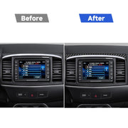 Adesivo decorativo per copertura del sistema di navigazione in fibra di carbonio per auto per Mitsubishi Lancer EVO 2008-2015, guida a destra e a sinistra universale, Navigation System Cover
