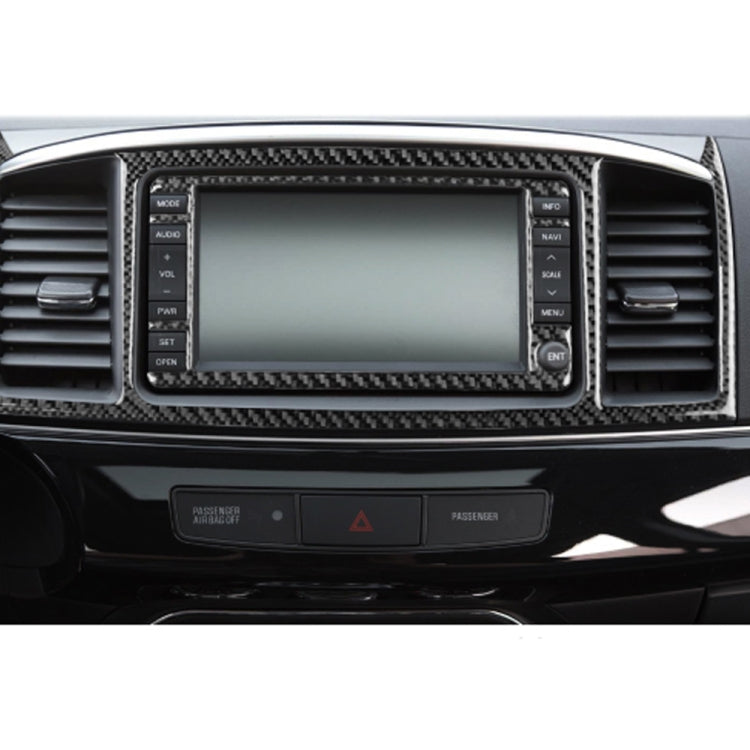 Adesivo decorativo per display del sistema di navigazione per auto in fibra di carbonio da 2 pezzi per Mitsubishi Lancer EVO 2008-2015, guida a destra e a sinistra universale, Navigation System Display