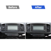 Adesivo decorativo per display del sistema di navigazione per auto in fibra di carbonio da 2 pezzi per Mitsubishi Lancer EVO 2008-2015, guida a destra e a sinistra universale, Navigation System Display