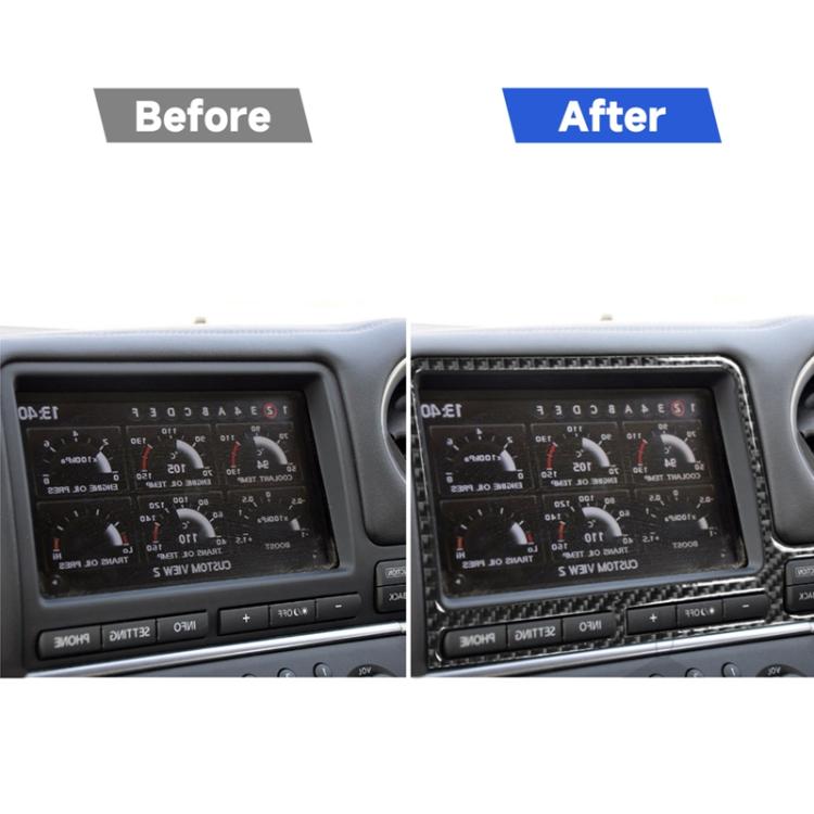 Adesivo decorativo per cornice del display di navigazione in fibra di carbonio per auto per Nissan GTR R35 2008-2016, guida a destra, Navigation Display Frame, Right Drive