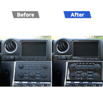 Adesivo decorativo per strumento di navigazione per auto in fibra di carbonio da 2 pezzi per Nissan GTR R35 2008-2016, guida a sinistra, Navigation Instrument, Left Drive
