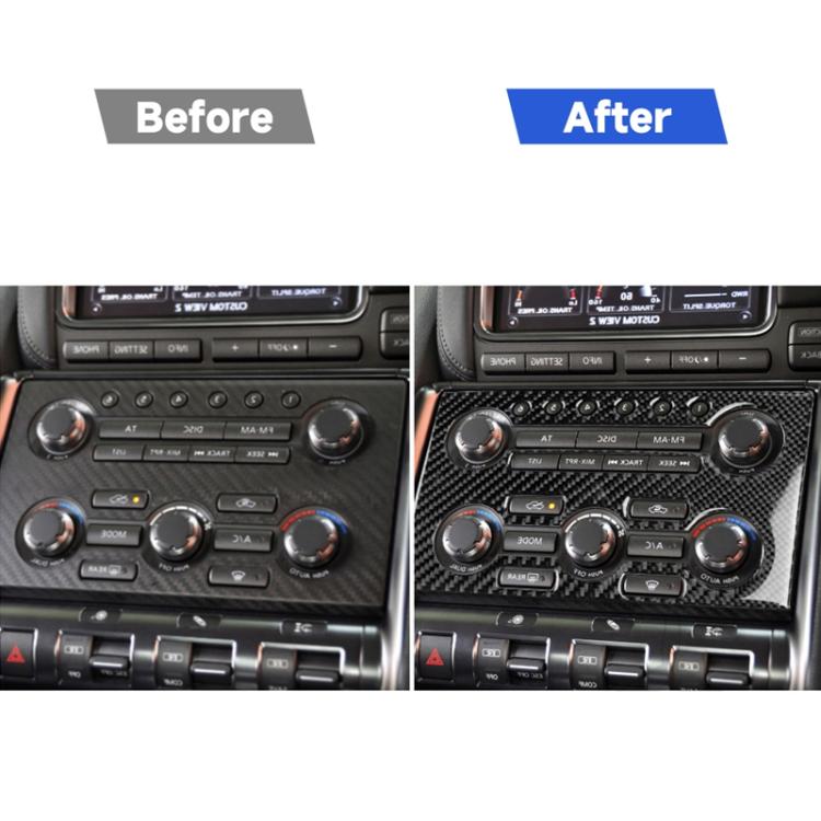 Adesivo decorativo per pannello di controllo strumento in fibra di carbonio per Nissan GTR R35 2008-2016, guida a destra, Instrument Control Panel, Right Drive