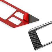 6 pezzi di adesivo decorativo per serratura della porta con pulsante di sollevamento della finestra in fibra di carbonio per auto per Nissan GTR R35 2008-2016, RightDrive, Window Lift Button Door Lock, Right Drive