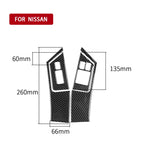 Adesivo decorativo per pannello pulsanti alzacristalli in fibra di carbonio per auto da 4 pezzi per Nissan GTR R35 2008-2016, guida a destra, Window Lift Button Panel, Right Drive