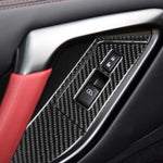 Adesivo decorativo per pannello pulsanti alzacristalli in fibra di carbonio per auto da 4 pezzi per Nissan GTR R35 2008-2016, guida a destra, Window Lift Button Panel, Right Drive