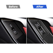 Adesivo decorativo per pannello pulsanti alzacristalli in fibra di carbonio da 4 pezzi per Nissan GTR R35 2008-2016, guida a sinistra, Window Lift Button Panel, Left Drive