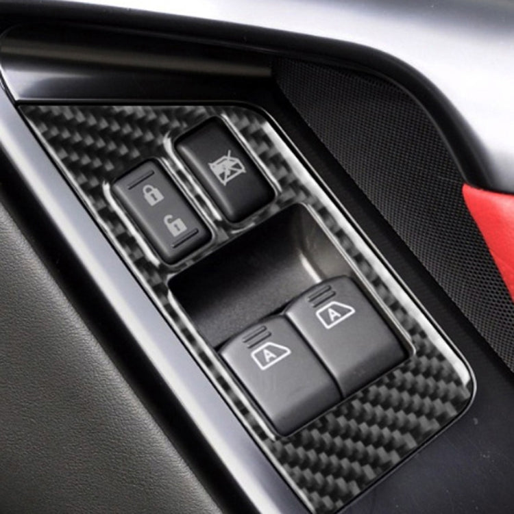 Adesivo decorativo per pulsante antiappannamento per alzacristalli in fibra di carbonio per auto da 2 pezzi per Nissan GTR R35 2008-2016, guida a destra, Window Lift Defogger Button, Right Drive