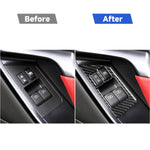 Adesivo decorativo per pulsante antiappannamento per alzacristalli in fibra di carbonio per auto da 2 pezzi per Nissan GTR R35 2008-2016, guida a destra, Window Lift Defogger Button, Right Drive