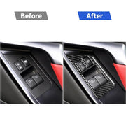 Adesivo decorativo per pulsante antiappannamento per alzacristalli in fibra di carbonio per auto da 2 pezzi per Nissan GTR R35 2008-2016, guida a destra, Window Lift Defogger Button, Right Drive