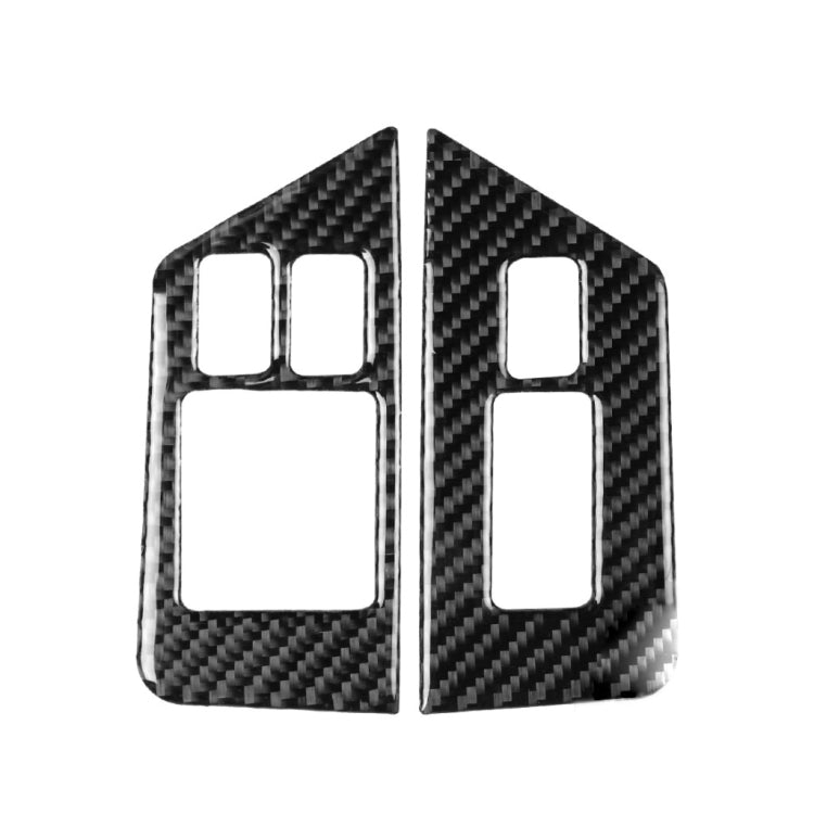Adesivo decorativo per pulsante antiappannamento per alzacristalli in fibra di carbonio da 2 pezzi per Nissan GTR R35 2008-2016, guida a sinistra, Window Lift Defogger Button, Left Drive