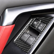 Adesivo decorativo per pulsante antiappannamento per alzacristalli in fibra di carbonio da 2 pezzi per Nissan GTR R35 2008-2016, guida a sinistra, Window Lift Defogger Button, Left Drive