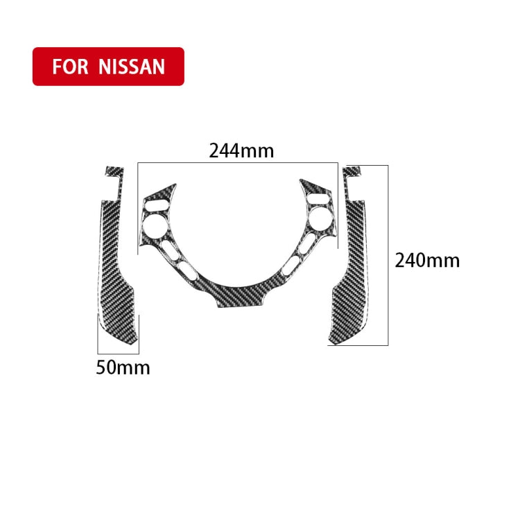 3 pezzi adesivo decorativo pulsanti volante cruscotto in fibra di carbonio per auto per Nissan GTR R35 2008-2016, guida sinistra e destra universale, Dashboard Steering Wheel Buttons