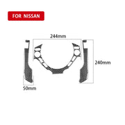 3 pezzi adesivo decorativo pulsanti volante cruscotto in fibra di carbonio per auto per Nissan GTR R35 2008-2016, guida sinistra e destra universale, Dashboard Steering Wheel Buttons