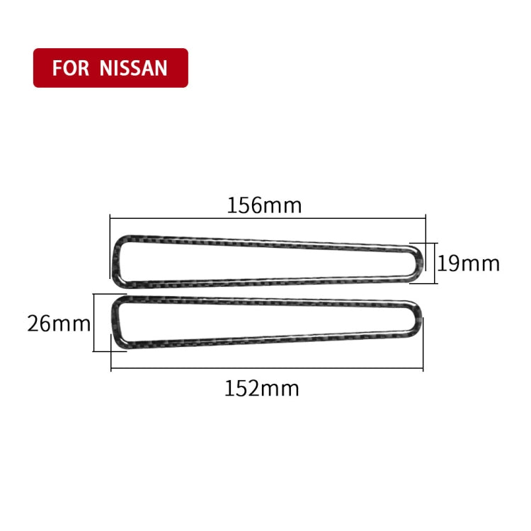 Adesivo decorativo per sbrinamento dell'aria della finestra in fibra di carbonio da 2 pezzi per Nissan GTR R35 2008-2020, guida a destra e a sinistra universale, Defogging of Window Air Outlet