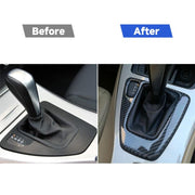 Adesivo decorativo per pannello ingranaggi guida sinistra per auto in fibra di carbonio per BMW E90 / E92 2005-2012, adatto per guida a sinistra, Left Driving Gear Panel