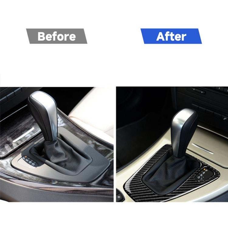 Adesivo decorativo per pannello di guida destro per auto in fibra di carbonio per BMW E90 / E92 2005-2012, Right Driving Gear Panel