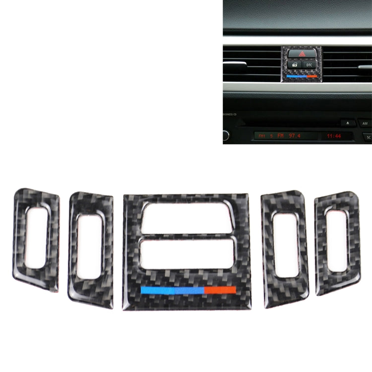 Adesivo decorativo per presa d'aria per auto in fibra di carbonio da 5 pezzi per BMW E90 / E92 / E93 2005-2012, Low Matching Air Outlet