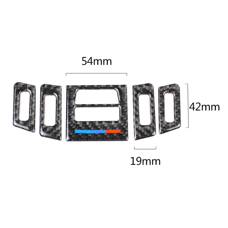 Adesivo decorativo per presa d'aria per auto in fibra di carbonio da 5 pezzi per BMW E90 / E92 / E93 2005-2012, Low Matching Air Outlet