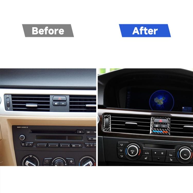 Adesivo decorativo per presa d'aria per auto in fibra di carbonio da 5 pezzi per BMW E90 / E92 / E93 2005-2012, Low Matching Air Outlet