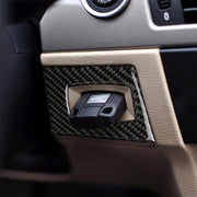Adesivo decorativo per interruttore di accensione guida a sinistra in fibra di carbonio per BMW E90 / E92 2005-2012, Left Driving Ignition Switch