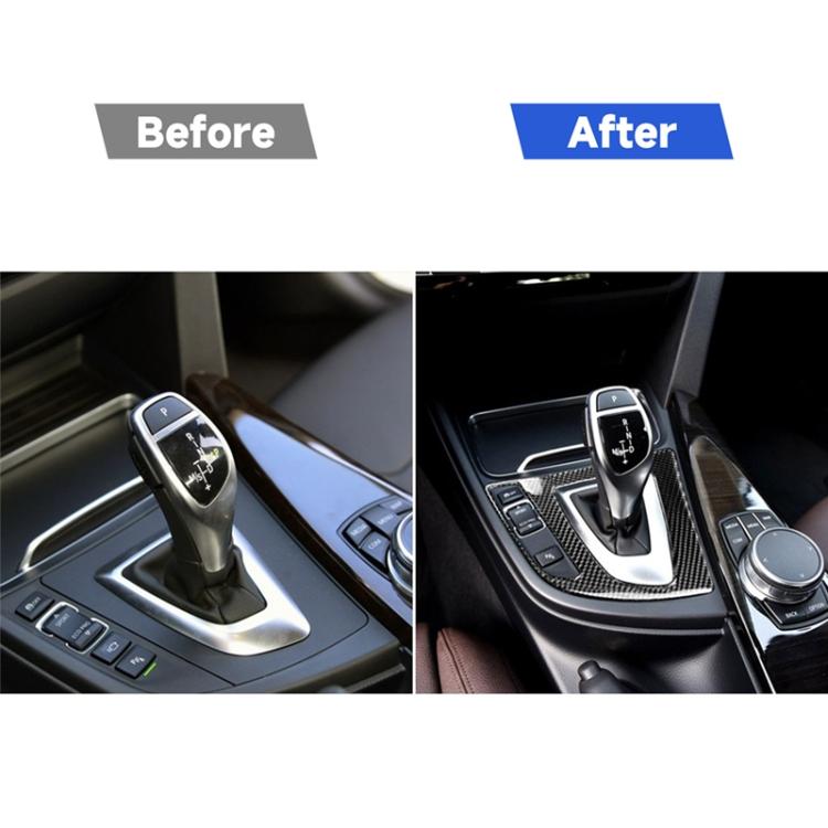 Adesivo decorativo per pannello ingranaggi auto in fibra di carbonio per BMW (F30) 2013-2017 / (F34) 2013-2017, adatto per la guida a sinistra, Gear Panel