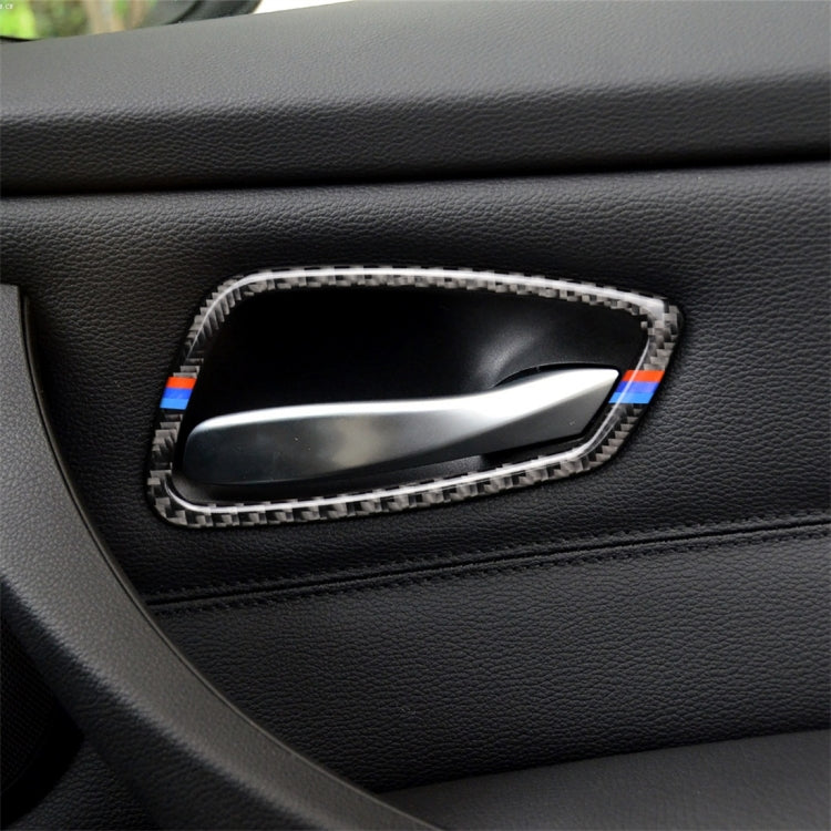 Adesivo decorativo per maniglia della portiera dell'auto in fibra di carbonio a tre colori per BMW E90 / 320i / 318i / 325i, Door Handle(Three Color)