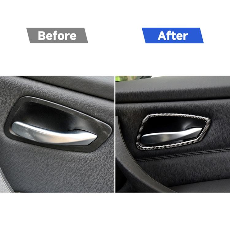 Adesivo decorativo per maniglia portiera auto in fibra di carbonio per BMW E90 / 320i / 318i / 325i, Door Handle