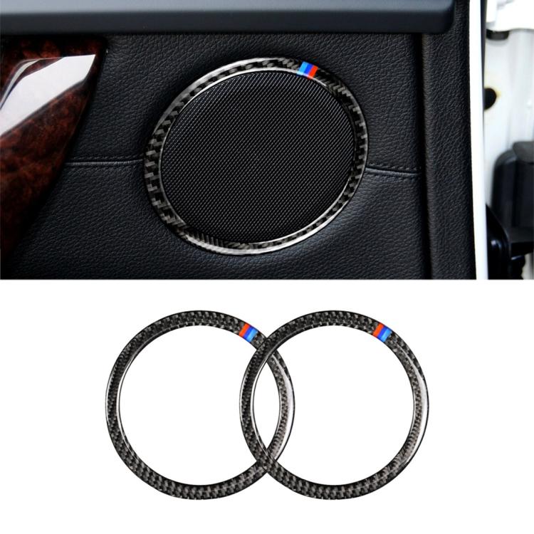 Adesivo decorativo circolare per clacson in fibra di carbonio a tre colori per BMW E90 / E84 / 320i / 325i, Horn Circle(Three Color)