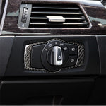 Adesivo decorativo per interruttore fari auto in fibra di carbonio per BMW E90 / E92 / E93 2005-2012, Headlight   Switch