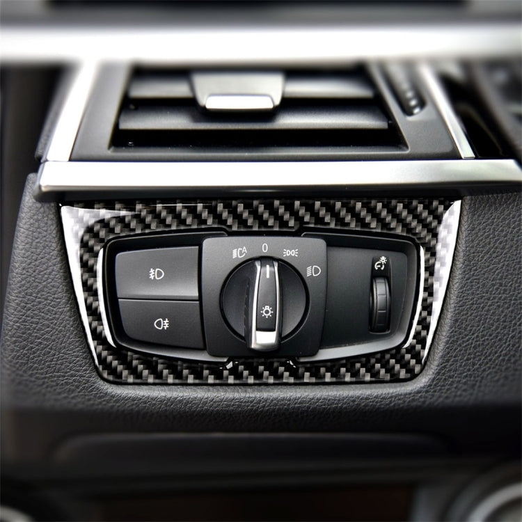 Adesivo decorativo per interruttore fari auto in fibra di carbonio per BMW F30 2013-2017 / F34 2013-2017, Headlight  Switch