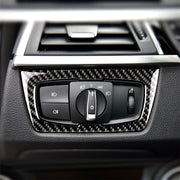 Adesivo decorativo per interruttore fari auto in fibra di carbonio per BMW F30 2013-2017 / F34 2013-2017, Headlight  Switch