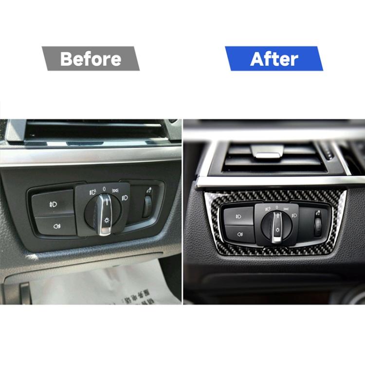Adesivo decorativo per interruttore fari auto in fibra di carbonio per BMW F30 2013-2017 / F34 2013-2017, Headlight  Switch