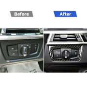 Adesivo decorativo per interruttore fari auto in fibra di carbonio per BMW F30 2013-2017 / F34 2013-2017, Headlight  Switch