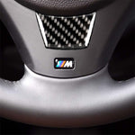 Piccolo adesivo decorativo per volante in fibra di carbonio versione B per BMW E90 2005-2012, Steering Wheel (Little B Version)