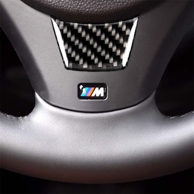 Piccolo adesivo decorativo per volante in fibra di carbonio versione B per BMW E90 2005-2012, Steering Wheel (Little B Version)
