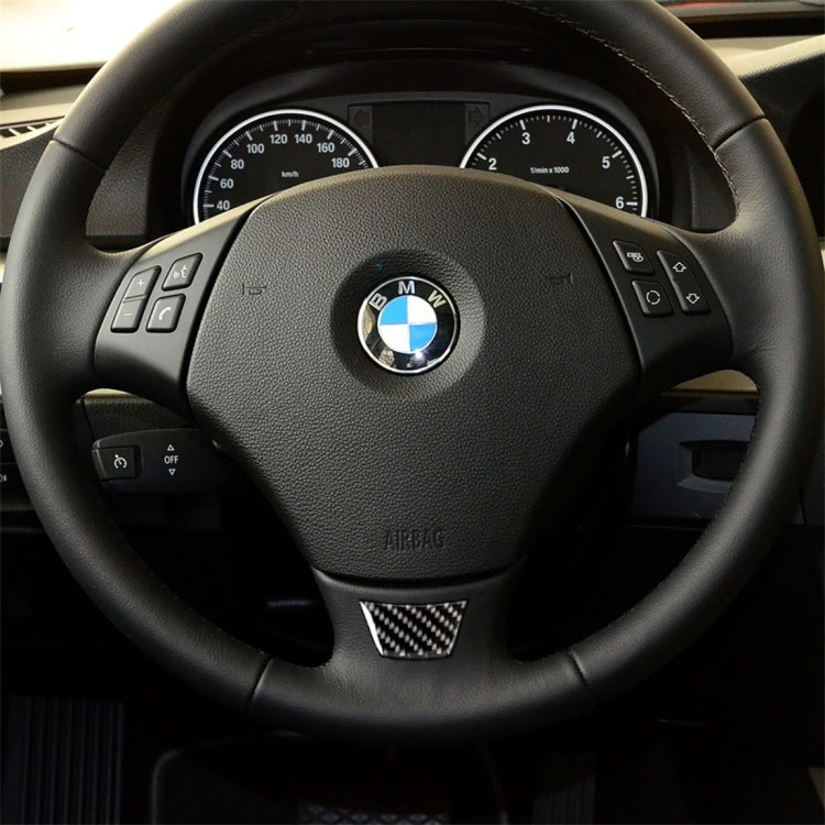Piccolo adesivo decorativo per volante in fibra di carbonio versione B per BMW E90 2005-2012, Steering Wheel (Little B Version)