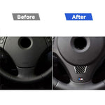 Piccolo adesivo decorativo per volante in fibra di carbonio versione B per BMW E90 2005-2012, Steering Wheel (Little B Version)