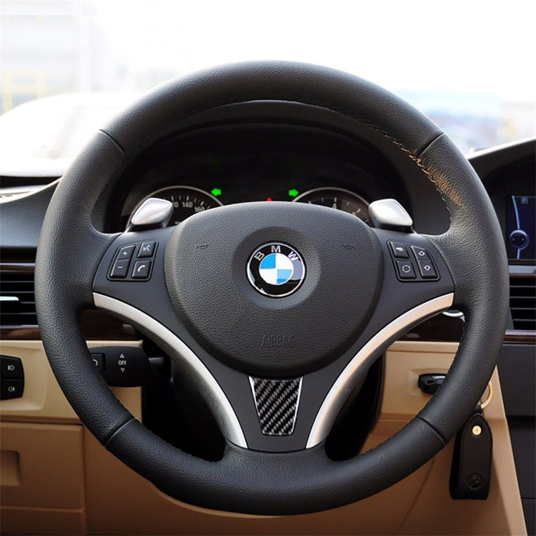 Adesivo decorativo per volante per auto in fibra di carbonio versione A grande per BMW E90 2005-2012, Steering Wheel