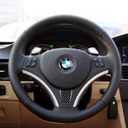 Adesivo decorativo per volante per auto in fibra di carbonio versione A grande per BMW E90 2005-2012, Steering Wheel