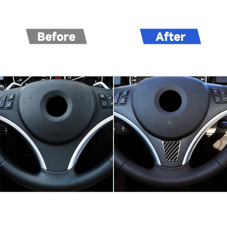 Adesivo decorativo per volante per auto in fibra di carbonio versione A grande per BMW E90 2005-2012, Steering Wheel