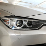1 paio di adesivi decorativi per sopracciglia in fibra di carbonio per auto per BMW F30 2013-2015, Lamp Eyebrow