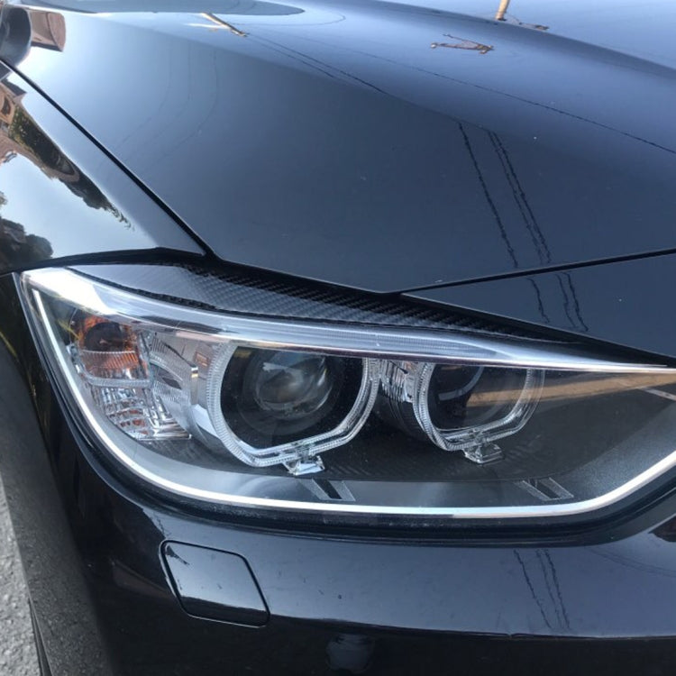 1 paio di adesivi decorativi per sopracciglia in fibra di carbonio per auto per BMW F30 2013-2015, Lamp Eyebrow