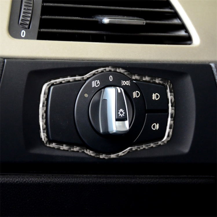 Adesivo decorativo per interruttore fari auto in fibra di carbonio per BMW E90 / E92 / E93 2005-2012 / 320i / 325i, versione sottile, Headlight Switch