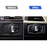 Adesivo decorativo per interruttore fari auto in fibra di carbonio per BMW E90 / E92 / E93 2005-2012 / 320i / 325i, versione sottile, Headlight Switch