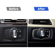 Adesivo decorativo per interruttore fari auto in fibra di carbonio per BMW E90 / E92 / E93 2005-2012 / 320i / 325i, versione sottile, Headlight Switch